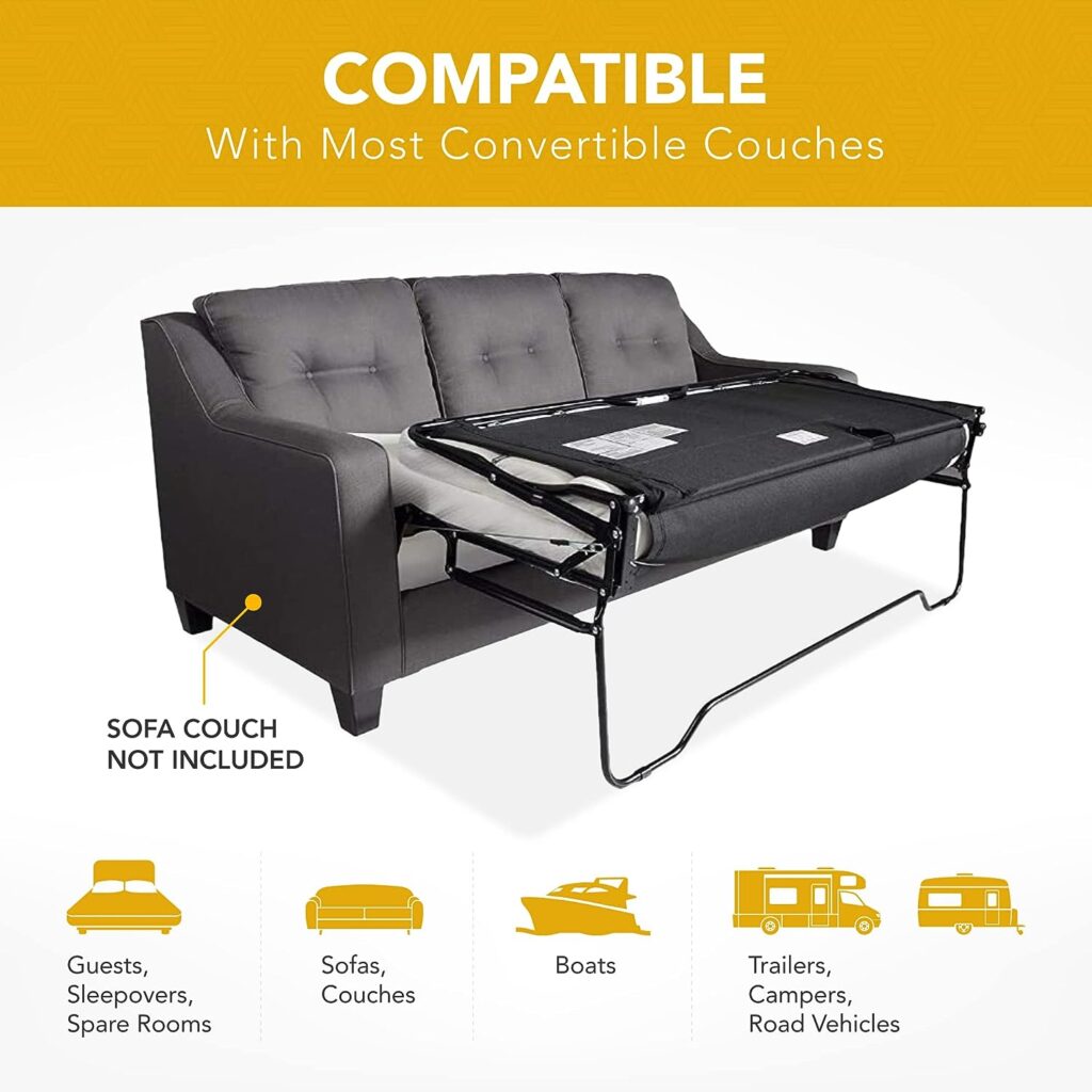DynastyMattress 4-inch Cool Gel Memory Foam Mattress Sleeper for Convertible Folding Sofa Couch Beds Queen Size Sofa Not Included