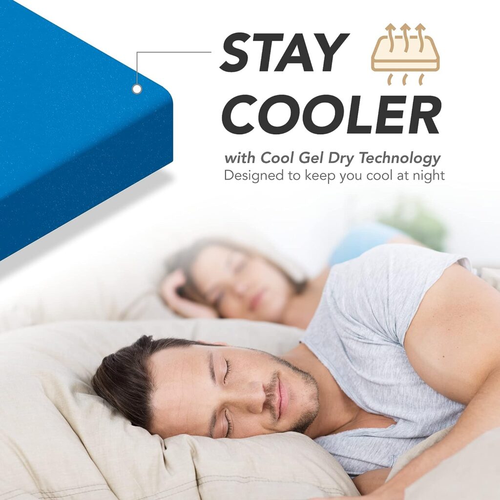 DynastyMattress 4-inch Cool Gel Memory Foam Mattress Sleeper for Convertible Folding Sofa Couch Beds Queen Size Sofa Not Included