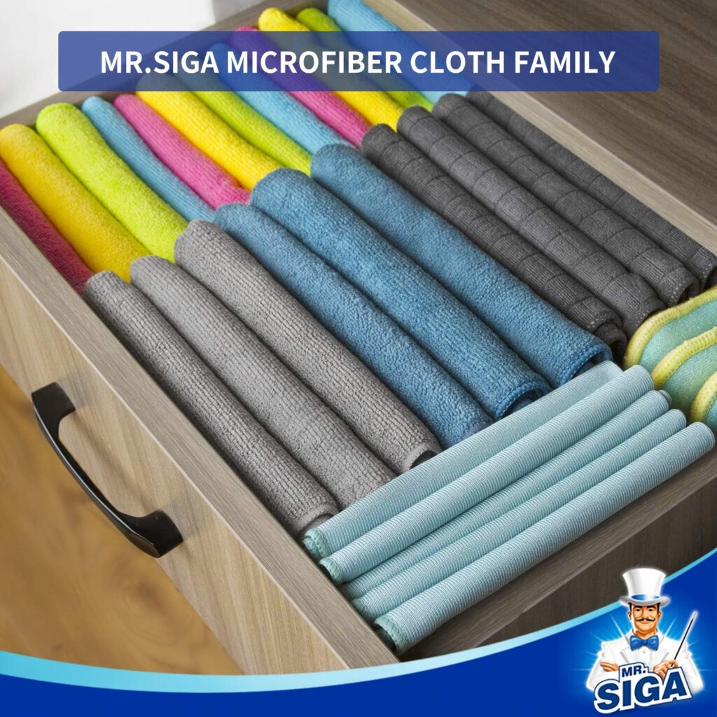 MR.SIGA Microfiber Cleaning Cloth,Pack of 12,Size:12.6 x 12.6