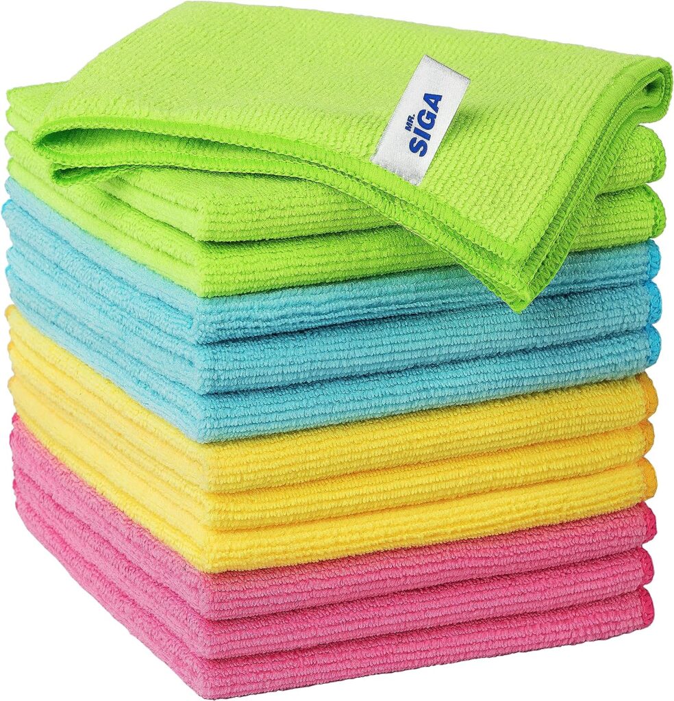 MR.SIGA Microfiber Cleaning Cloth,Pack of 12,Size:12.6 x 12.6