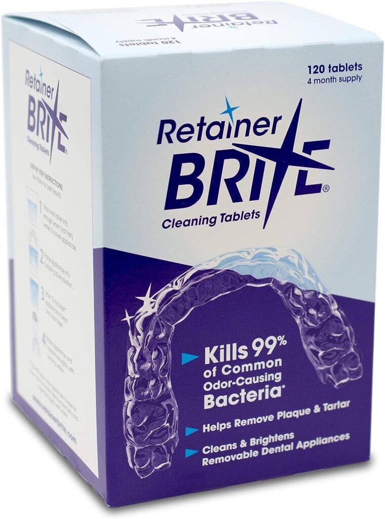 Retainer Brite Tablets for Cleaner Retainers and Dental Appliances - 120 Count
